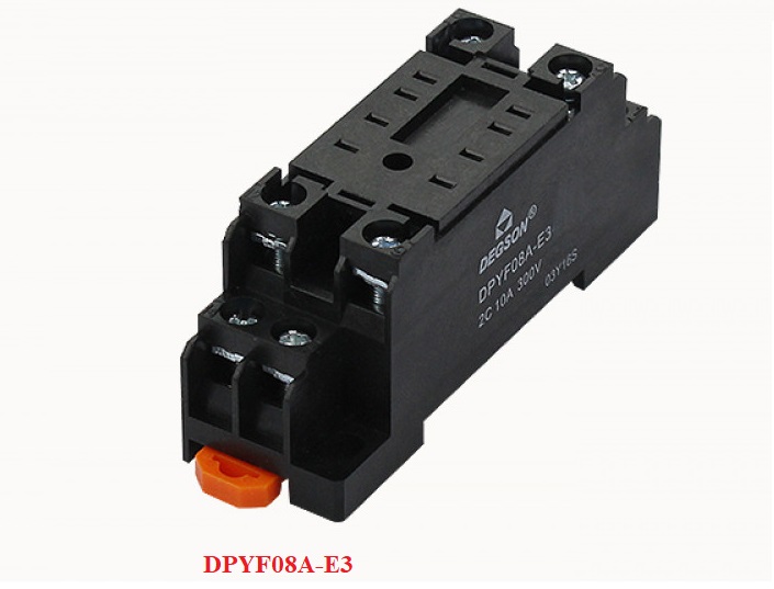 Đế Rơle trung gian loại DPYF08A-E3-00A(H) 10A,loại 8 chân dẹp nhỏ.