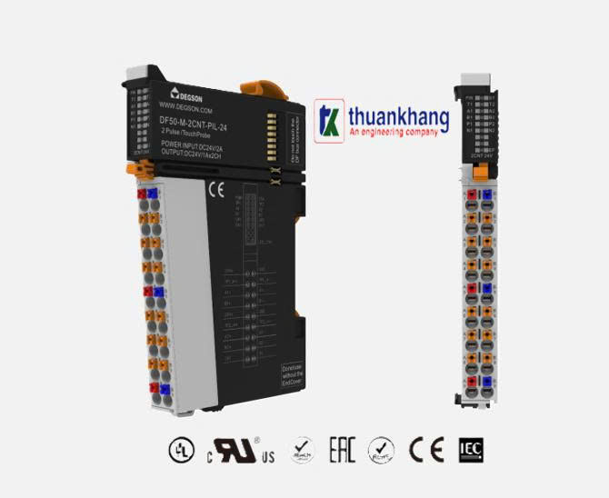 DF50-M-2CNT-PIL-24 là một mô-đun đếm xung 2 kênh, 24VDC (DF50-M-2CNT-PIL-24)