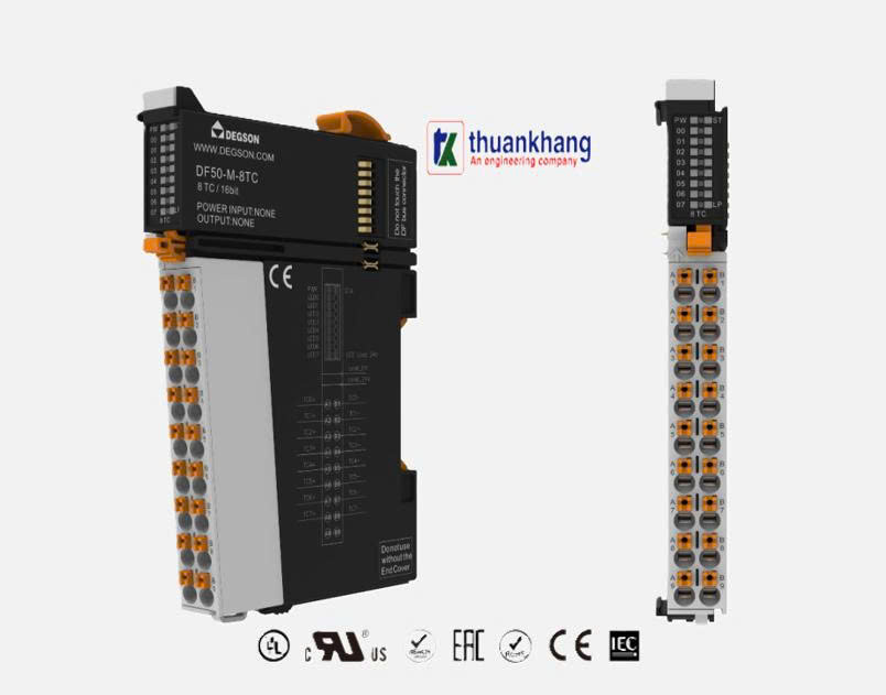 I/O MODULE , mô-đun đo lường cặp nhiệt điện (TC) 8 kênh (DF50-M-8TC)Mô-đun I/O đo lường cặp nhiệt điện.