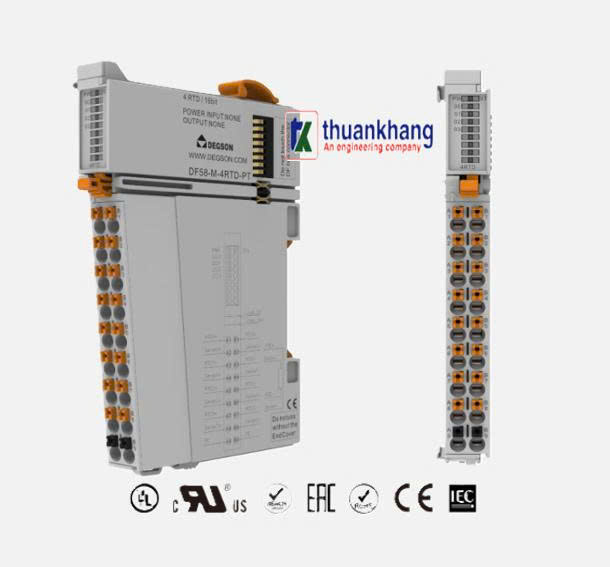 I/O MODULE , Mô đun mở rộng với 4 kênh đầu mô-đun đo điện trở nhiệt (RTD) (DF58-M-4RTD-PT)