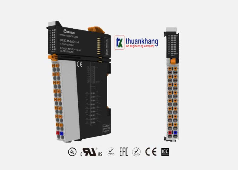 I/O MODULE , MÔ-ĐUN MỞ RỘNG VỚI 8  KÊNH ĐẦU RA ANALOG (DF50-M-8AO-U-4)