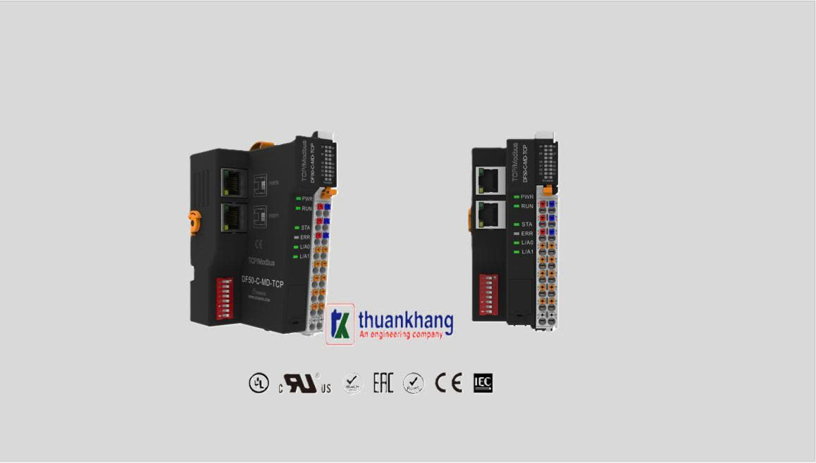 MODBUS Bus Coupler I/O Modules Degson | DF50-C-MD-TCP,2 cổng JR45,mở rộng lên tới 32 mô-đun,